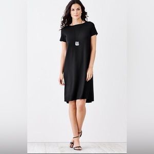 J.Jill Wearever black shirt sleeve swing dress. NWT XL